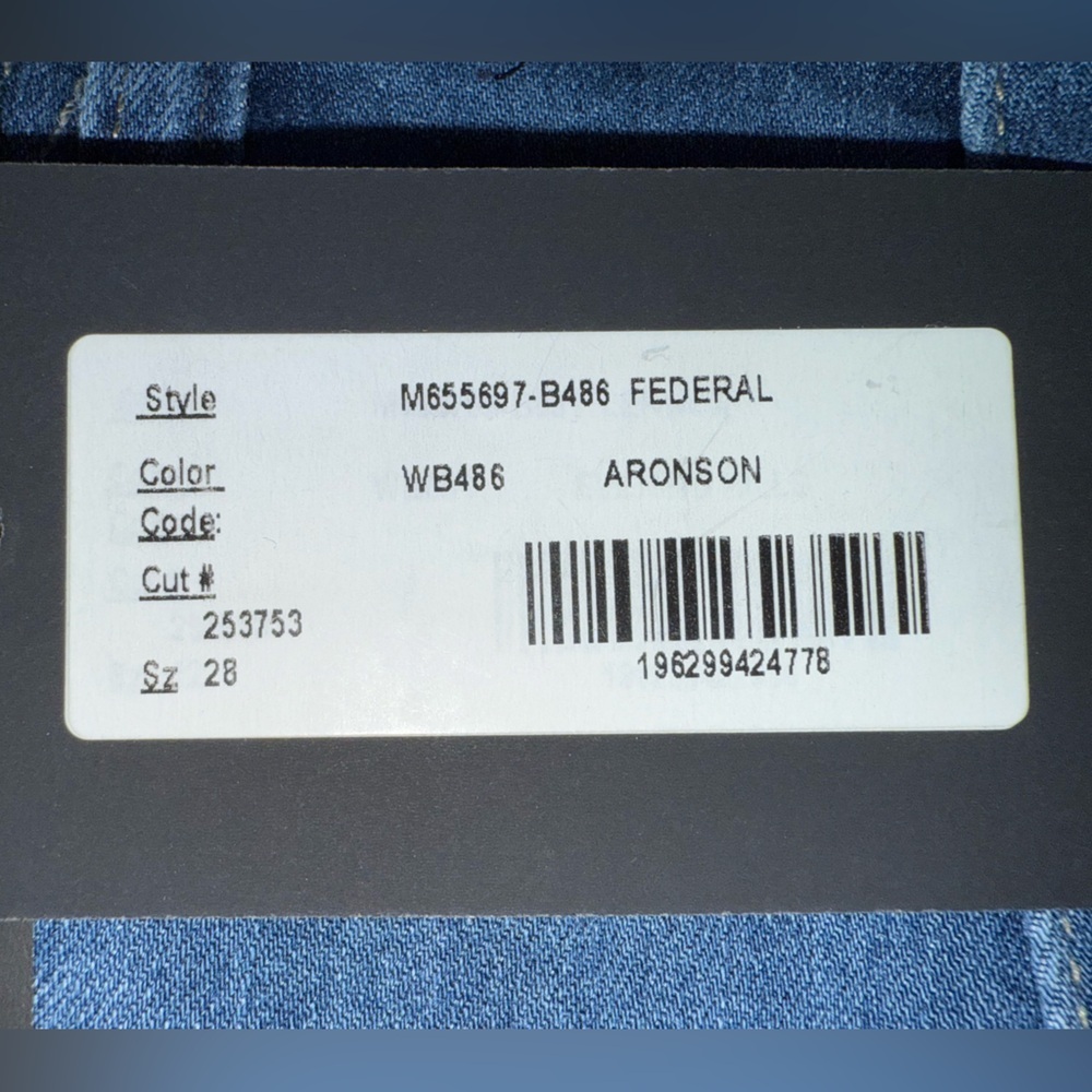 PAIGE Federal Transcend Slim Straight Jeans 38x33.5 NWT - Picture 4 of 12
